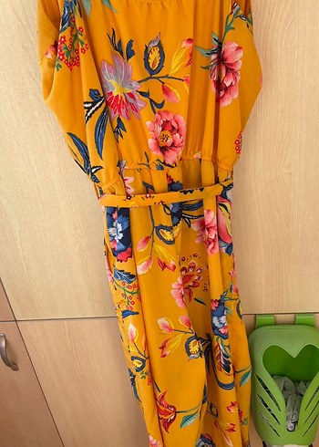 Sarı Desenli Bohem Kadın Tulum - Görsel 8