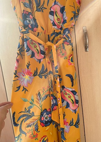 Sarı Desenli Bohem Kadın Tulum - Görsel 5