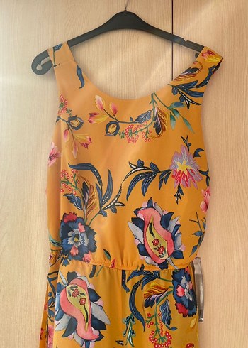 Sarı Desenli Bohem Kadın Tulum - Görsel 4