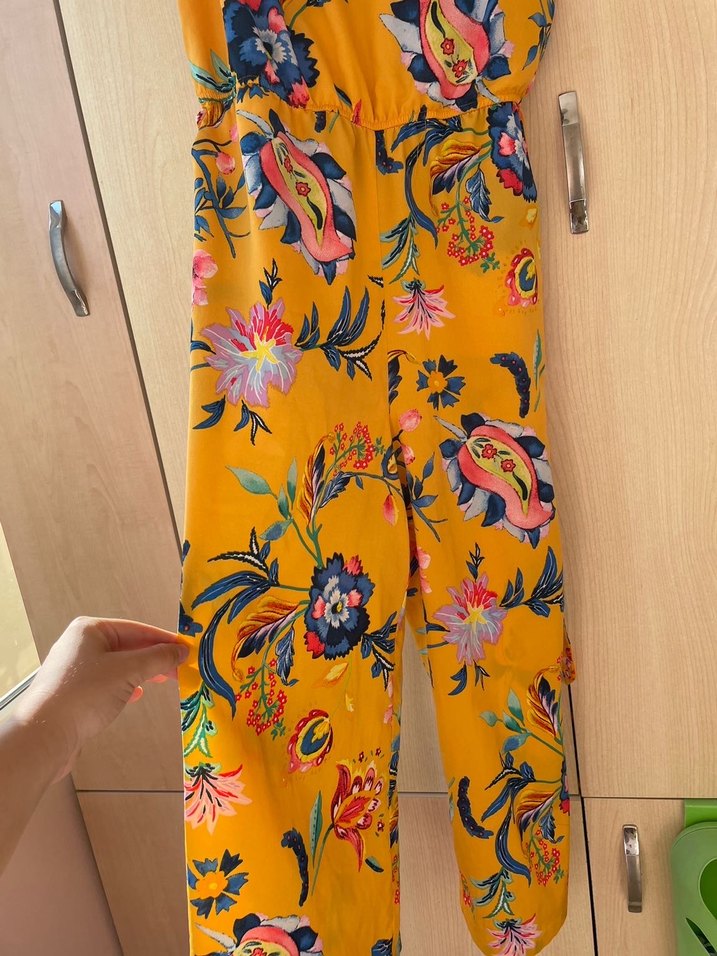 Sarı Desenli Bohem Kadın Tulum - Görsel 3