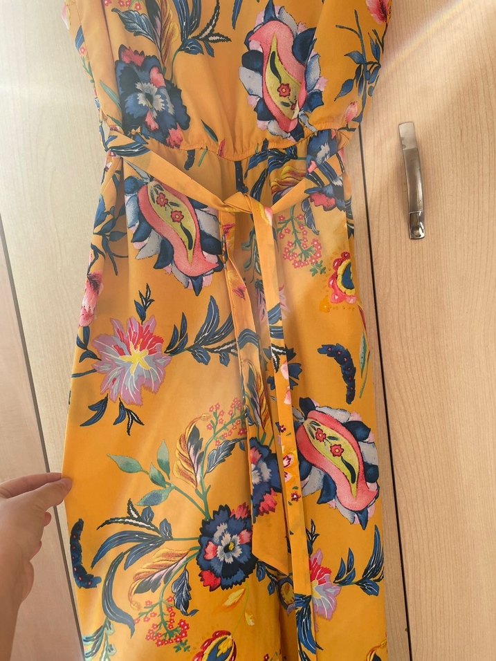 Sarı Desenli Bohem Kadın Tulum - Görsel 5