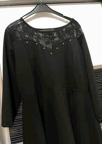 Siyah Zincir Detaylı Midi Goth Elbise - Görsel 5