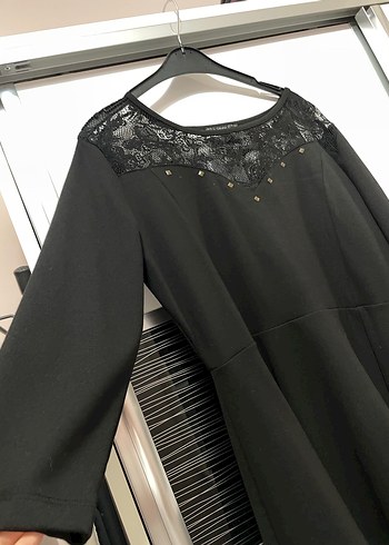 Siyah Zincir Detaylı Midi Goth Elbise - Görsel 6