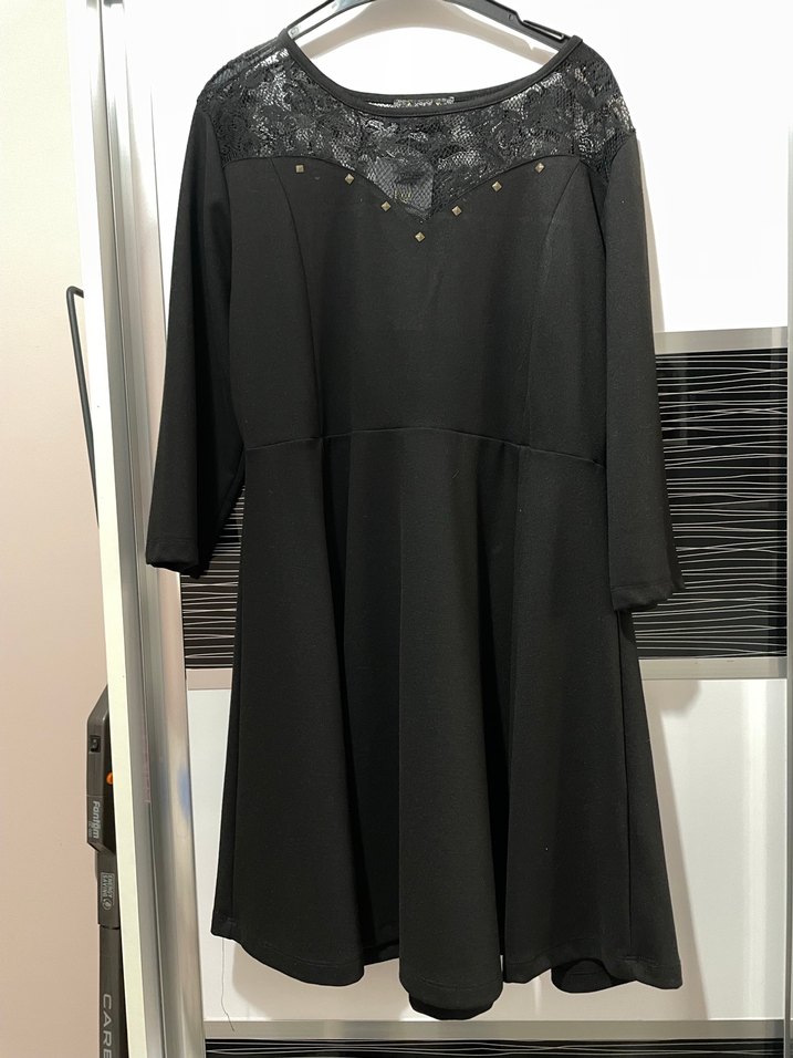 Siyah Zincir Detaylı Midi Goth Elbise - Görsel 3