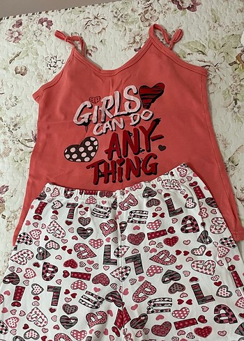 Kızlara Özel Baskılı Kısa Pijama Takımı - Görsel 2