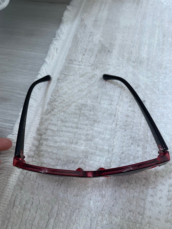 Kırmızı Transparan Gotik Kadın Güneş Gözlüğü - Görsel 2