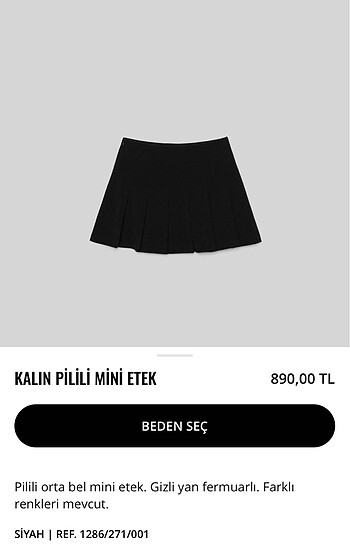 Stradivarius kalın pilili mini etek