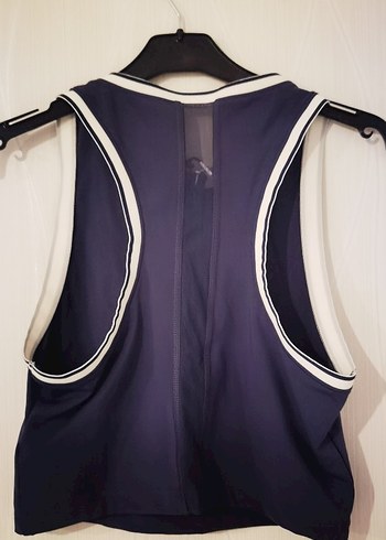 Kadın Lacivert Kolsuz Spor tişört - Görsel 5