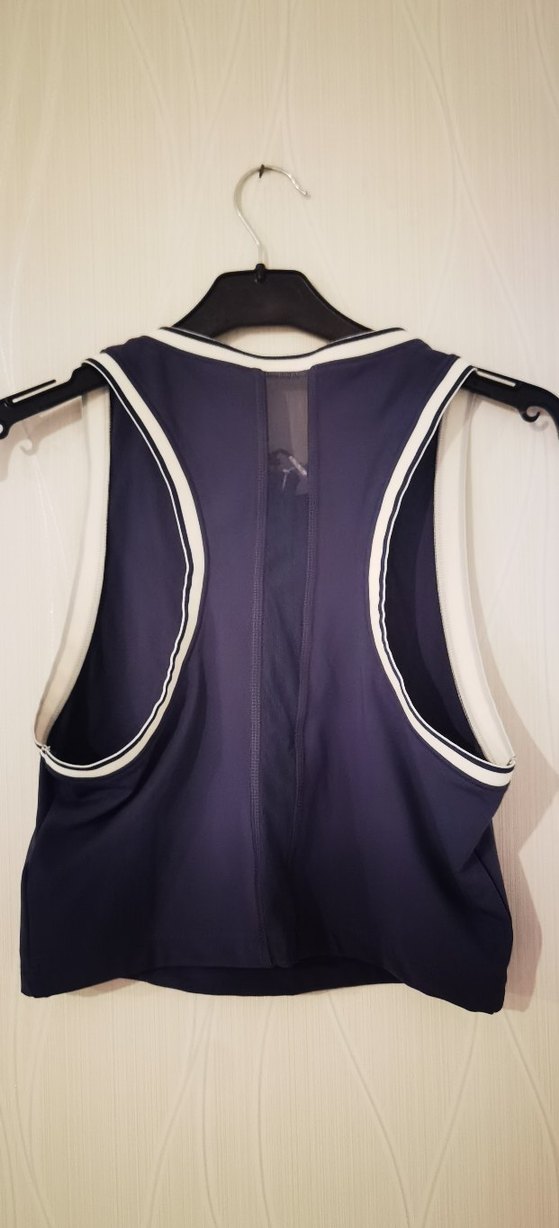 Kadın Lacivert Kolsuz Spor tişört - Görsel 5