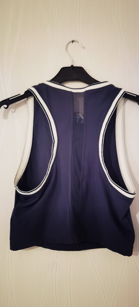 Kadın Lacivert Kolsuz Spor tişört - Görsel 4