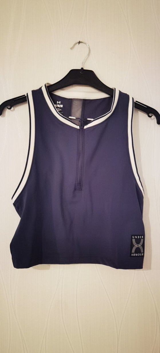 Kadın Lacivert Kolsuz Spor tişört - Görsel 3