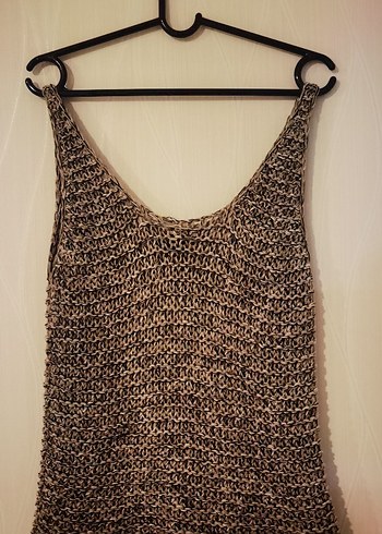 Bohem Tarz Gri Kahverengi Örgü Kadın Süveter - Görsel 3