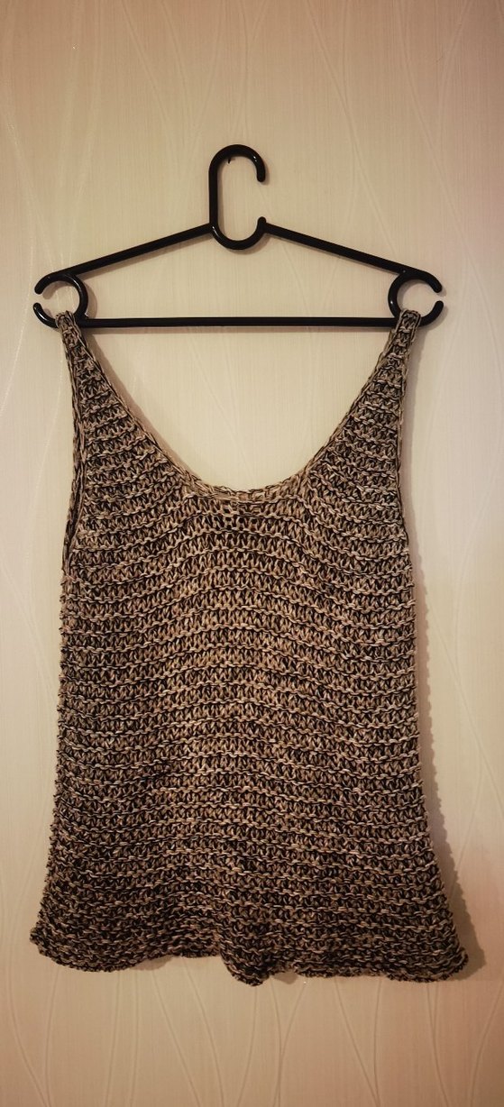 Bohem Tarz Gri Kahverengi Örgü Kadın Süveter - Görsel 3