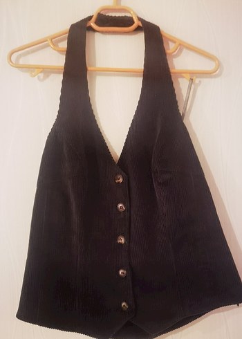 Faraway Koyu Yeşil Kadife Yelek - Görsel 2