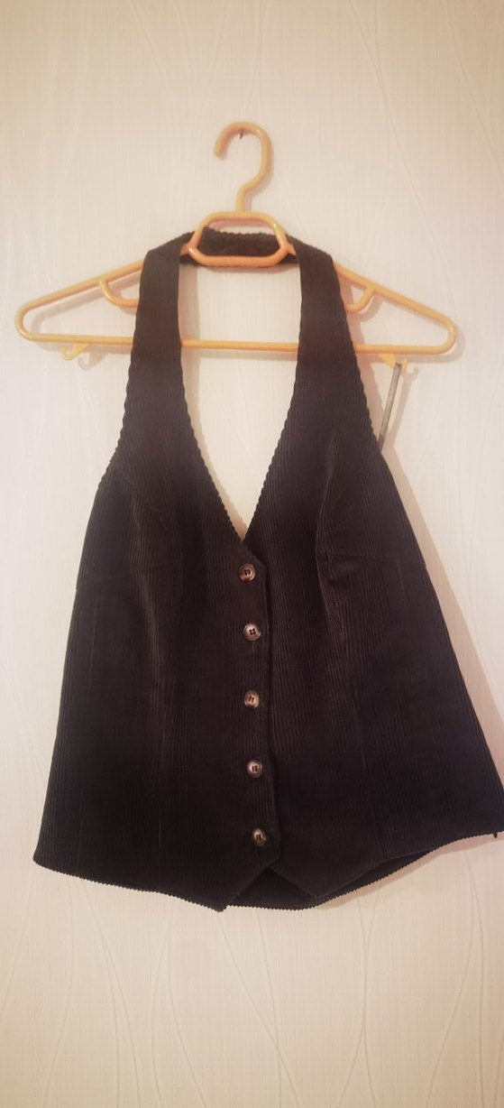 Faraway Koyu Yeşil Kadife Yelek - Görsel 2