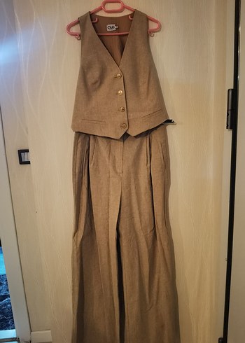 Beymen Club Bej Keten Yelekli Takım - Görsel 2