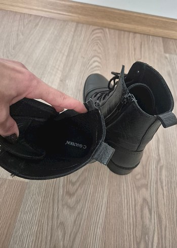 Siyah Deri  Kadın Bot - Görsel 5