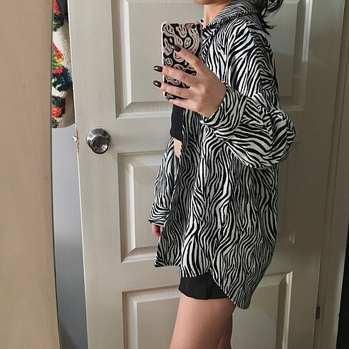 xs Beden Zebra Desen Gömlek