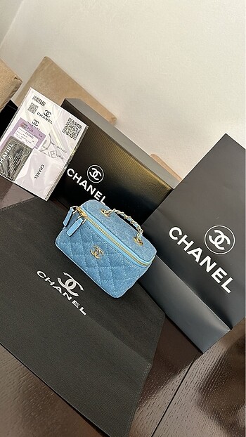 Chanel mavi el çantası - Görsel 2