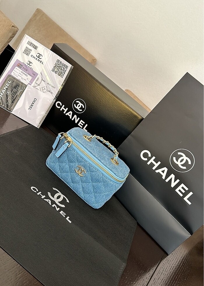 Chanel mavi el çantası - Görsel 2