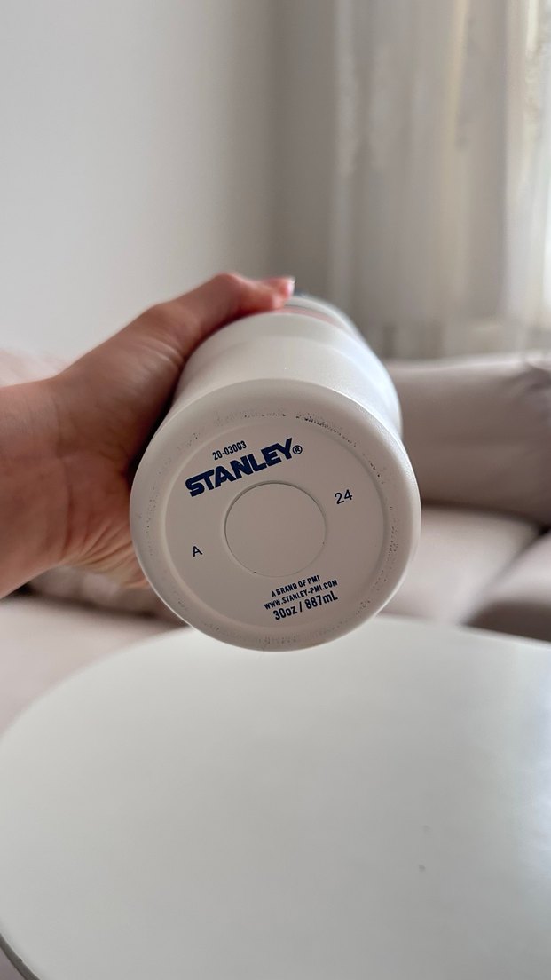 Stanley Renkli Çizgili Beyaz Termos - Görsel 2