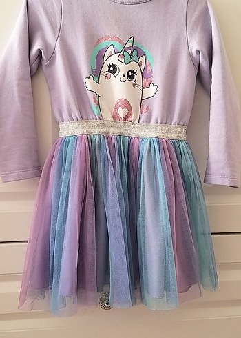 Denokids Denokids Kız Çocuk Mor Unicorn Tüllü Elbise