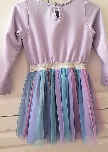 24-36 Ay Beden Denokids Kız Çocuk Mor Unicorn Tüllü Elbise