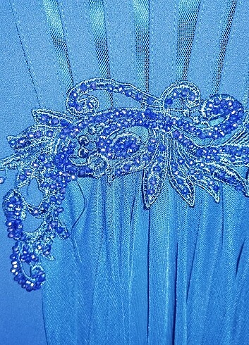 Saks mavisi abiye elbise  - Görsel 9