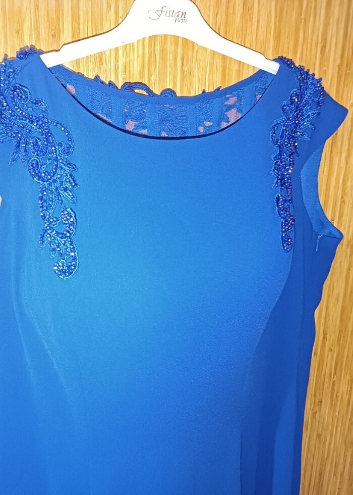 Saks mavisi abiye elbise  - Görsel 3