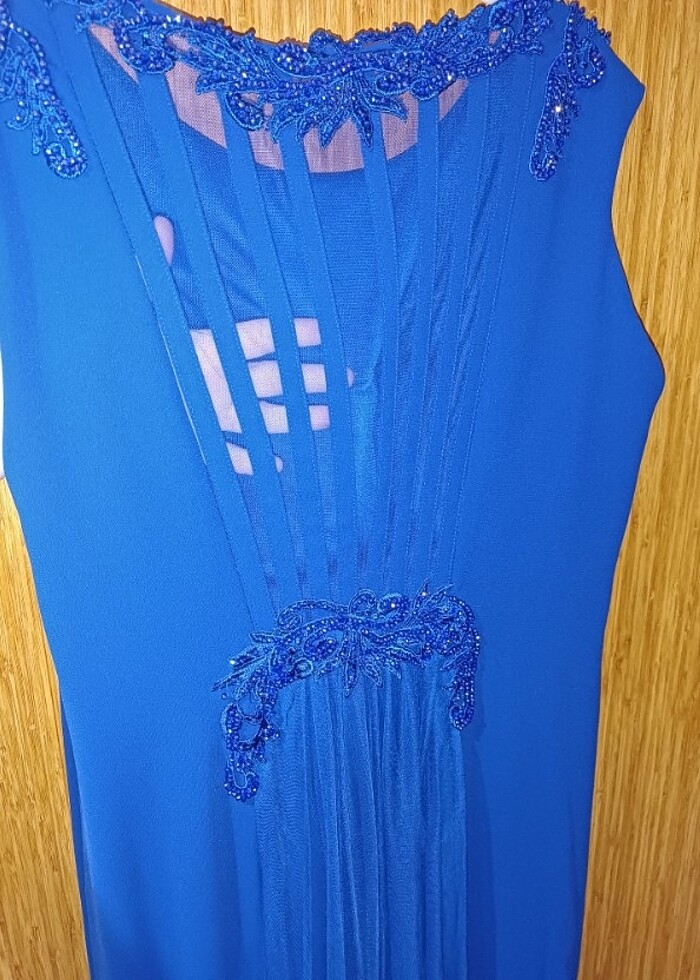 Saks mavisi abiye elbise  - Görsel 4