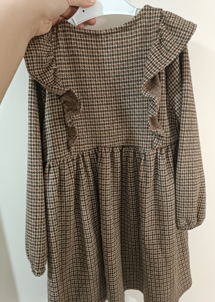 Kız çocuk ekoseli elbise - Görsel 2