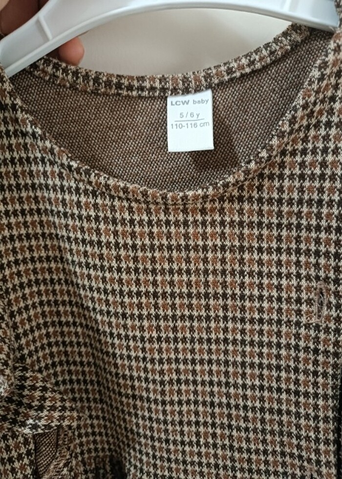Kız çocuk ekoseli elbise - Görsel 3