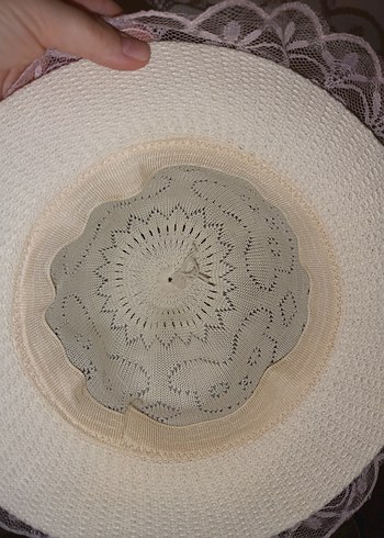 Dantel Detaylı Pembe Bohem Kız Çocuk Şapkası - Görsel 5