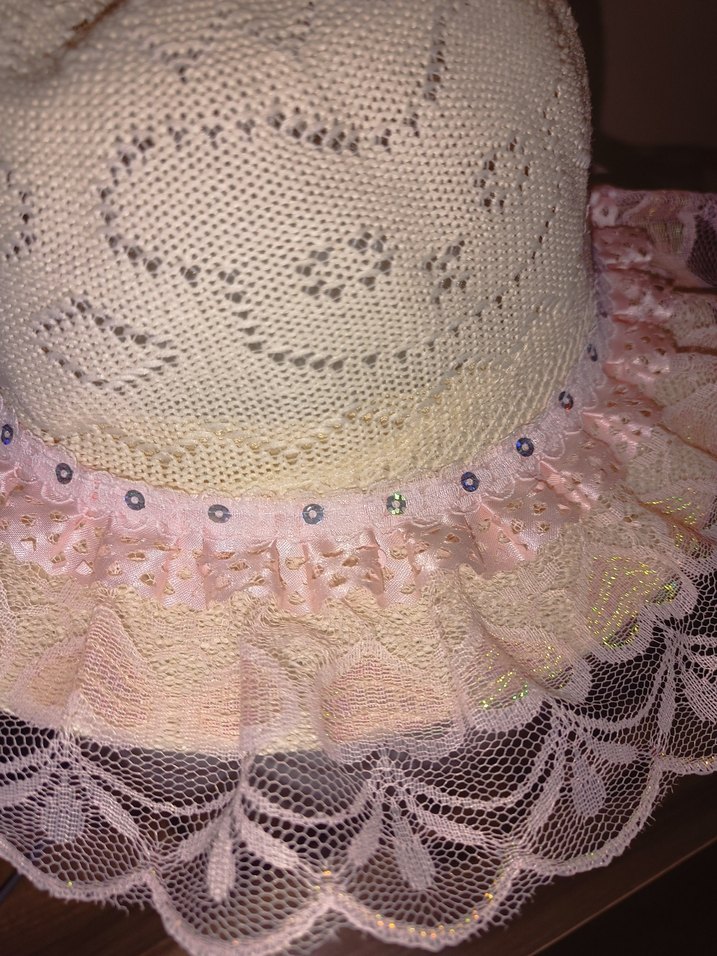 Dantel Detaylı Pembe Bohem Kız Çocuk Şapkası - Görsel 4