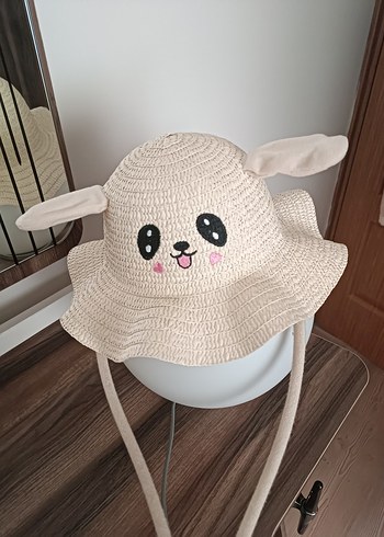 Nakışlı Bej Çocuk Şapkası - Görsel 2