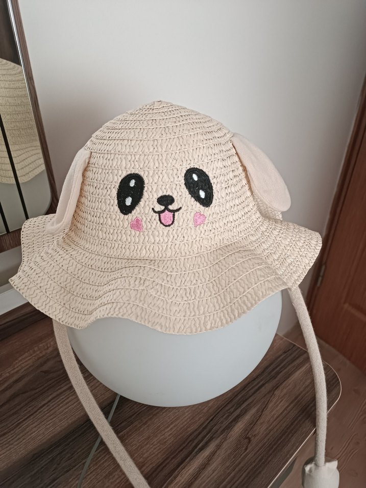 Nakışlı Bej Çocuk Şapkası - Görsel 5