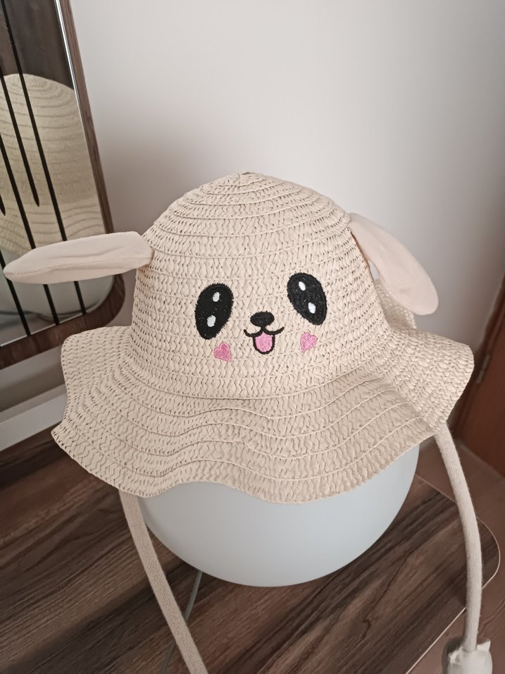 Nakışlı Bej Çocuk Şapkası - Görsel 4