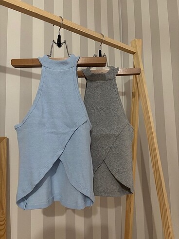 2'li halter yaka crop