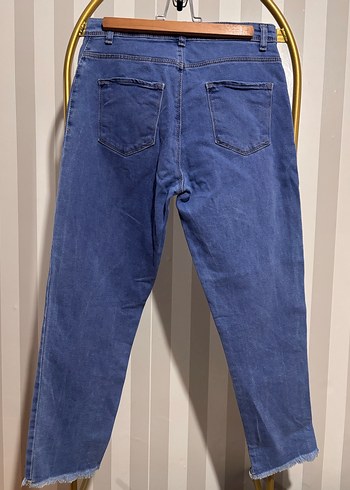 Mavi Midi Boy Kadın Denim Pantolon - Görsel 2