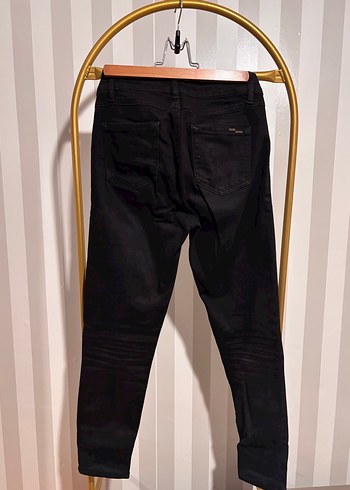 Siyah Kadın Denim Normal Boy Pantolon - Görsel 2