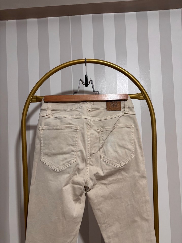 Bej Normal Kesim Kadın Denim Pantolon - Görsel 4