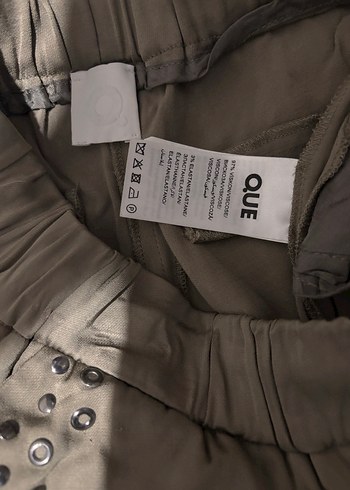 Nakışlı Kemerli Rahat Kesim Kadın Kumaş Pantolon - Görsel 5