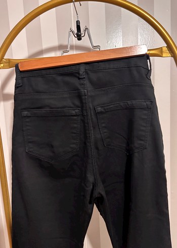 Siyah Dar Kesim Midi Kadın Kot Pantolon - Görsel 3