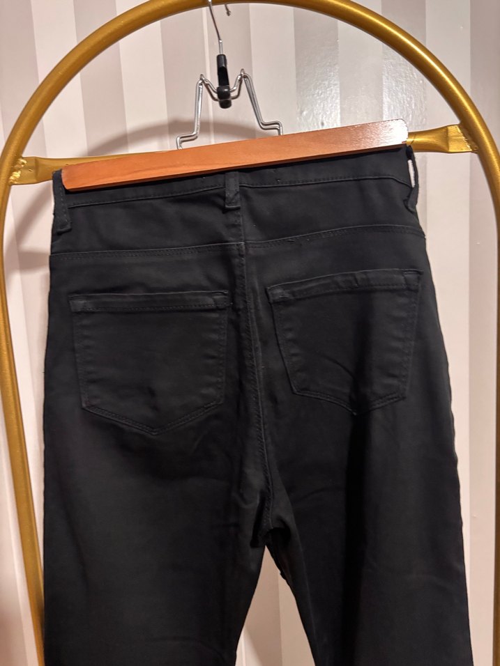 Siyah Dar Kesim Midi Kadın Kot Pantolon - Görsel 3