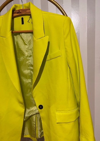 Sarı Düğmeli Kadın Blazer Ceket - Görsel 3