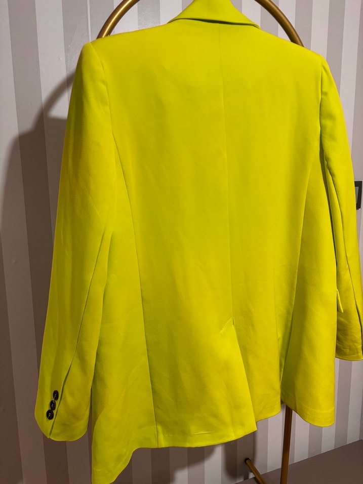 Sarı Düğmeli Kadın Blazer Ceket - Görsel 4