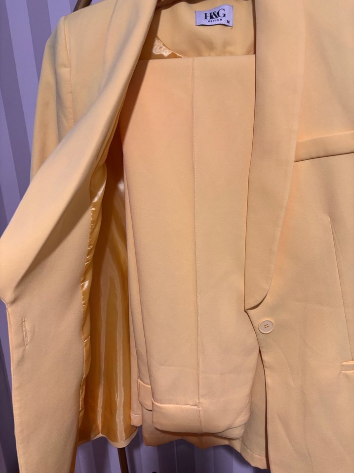 Sarı Uzun Kollu Kadın Blazer Ceket - Görsel 2