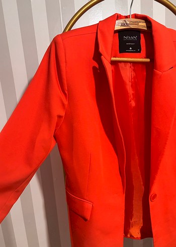 Kırmızı Mini Kadın Blazer Ceket - Görsel 2