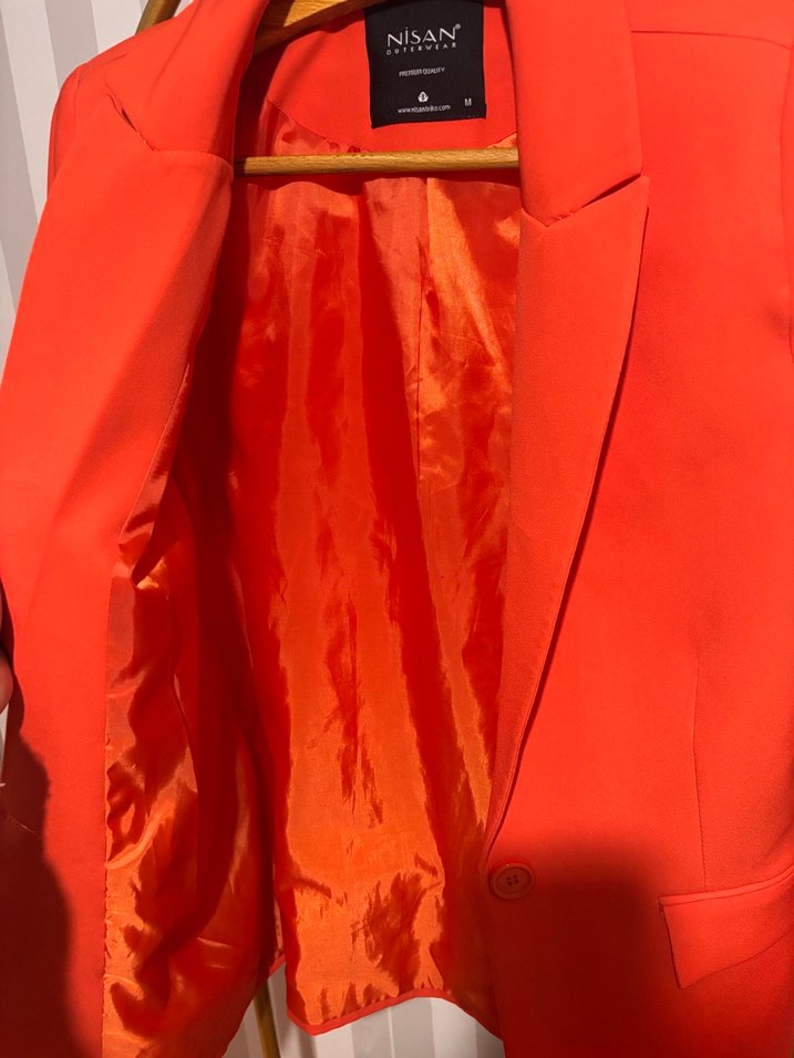 Kırmızı Mini Kadın Blazer Ceket - Görsel 3