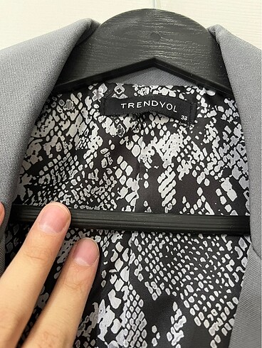 38 Beden gri Renk Gri blazer ceket